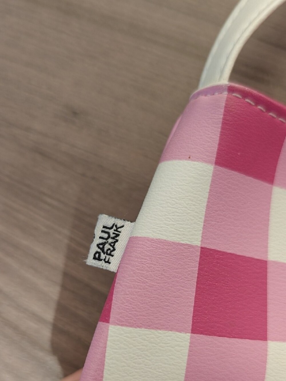 Vintage Y2K Paul Frank Pink Gingham Checkered Shoulder Bag Julius Monkey - Picture 7 of 16